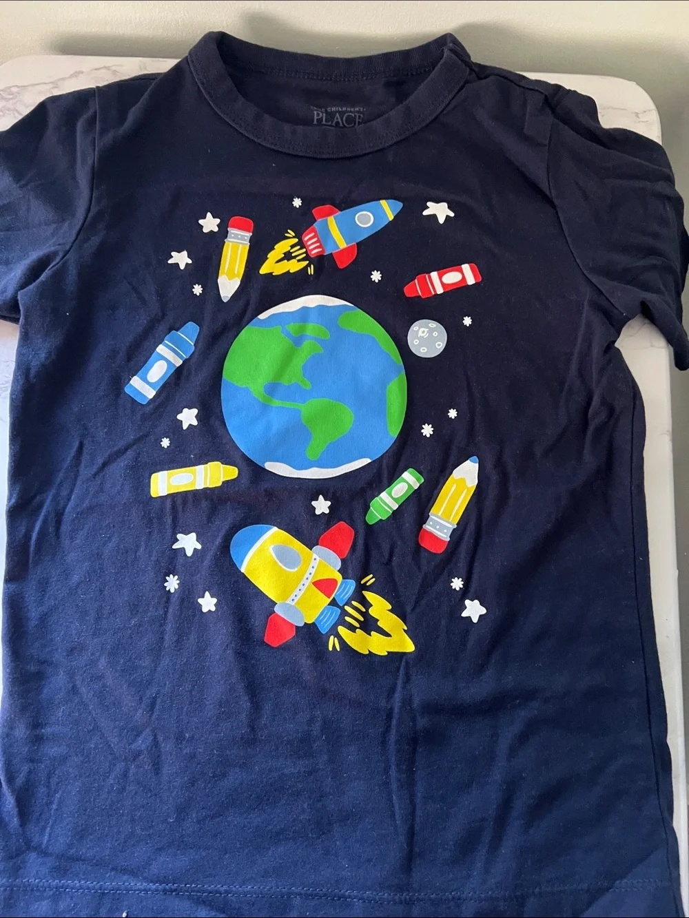 The Children's Place Navy Space & Planet Graphic Tee